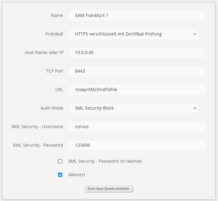 Neue Quelle definieren