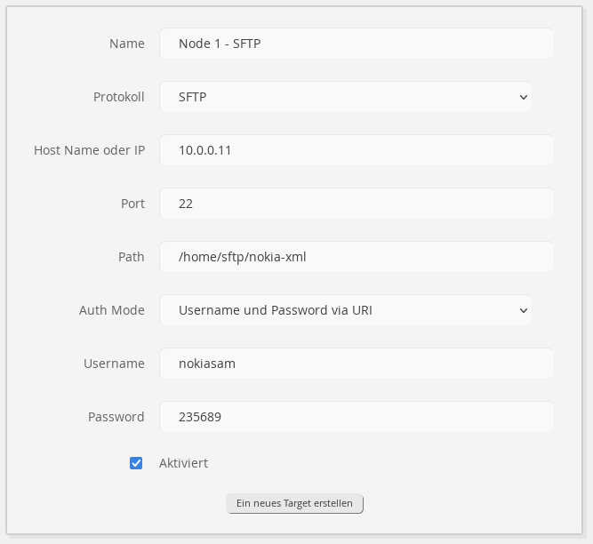 Neues Target definieren