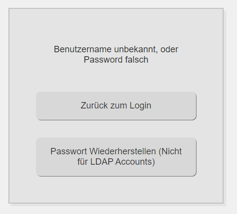 Fehlerhafter Login