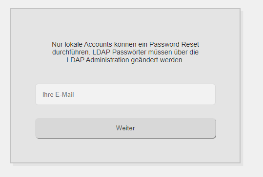 Password Recovery Schritt 1